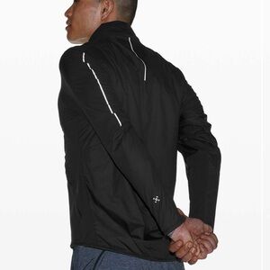 Lululemon Active Rain Jacket Hood Black (Third Release) Black Gray Large